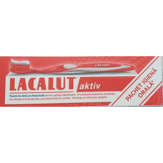 Lacalut Aktiv 75ml + Perie de dinti Lacalut Promo