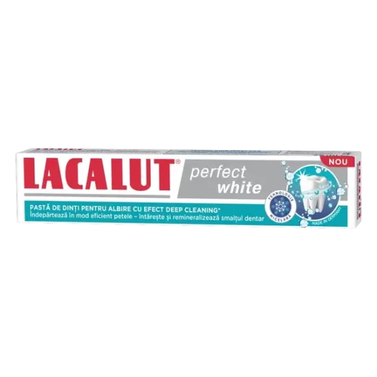 Lacalut perfect white, pastă de dinti, 75ml, Zdrovit