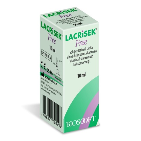 Lacrisek Free, solutie oftalmică, 10ml, Biosooft
