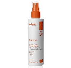 Lapte pentru fata si corp cu protectie solara SPF 50+ Sunlight, 200 ml, Ivatherm