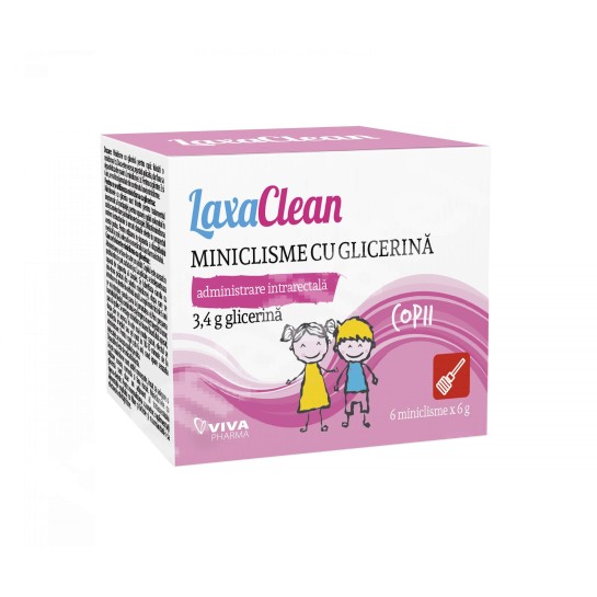 LaxaClean miniclisme cu glicerină pentru copii, 6 bucăti, Viva Pharma