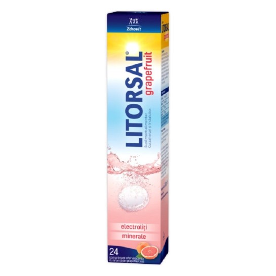 Litorsal electroliti, grapefruit, 24 comprimate efervescente, Zdrovit