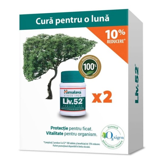 Liv 52, 100 tablete, pachet promotional 1+1, Himalaya