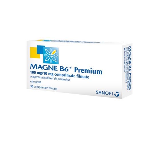 Magne B6 Premium, 100mg/10mg, 30 comprimate filmate, Sanofi