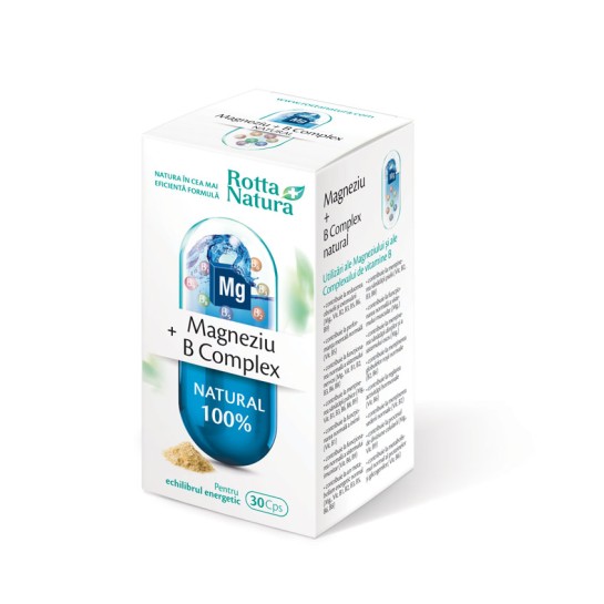 Magneziu + B complex natural, 30 capsule, Rotta Natura
