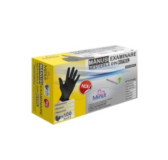 Manusi examinare nepudrate nitril negre M, Minut
