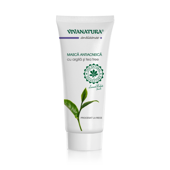 Mască antiacneică cu argilă si tea tree, 75 ml, VivaNatura