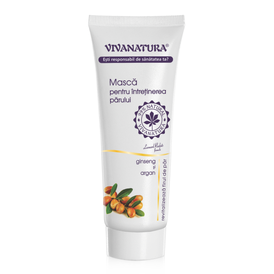 Mască de păr cu ginseng si argan, 250 ml, VivaNatura