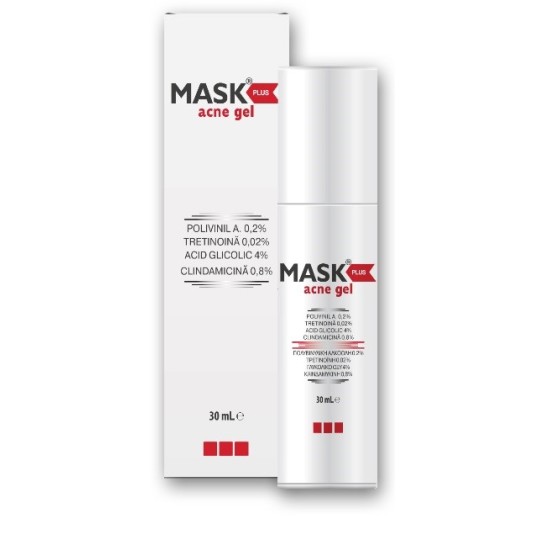 MASK Plus gel, tratament acnee moderată, 30ml