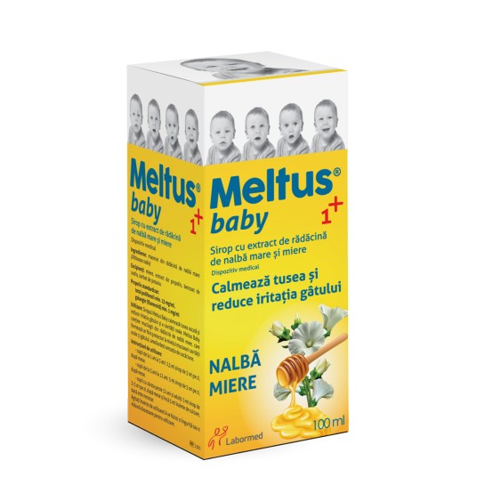Meltus Baby, 100ml, dispozitiv medical, Labormed, sirop cu miere, propolis si extract de nalbă mare