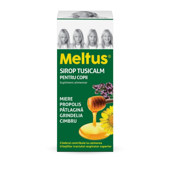 Meltus Tusicalm pentru copii, 100ml, supliment alimentar, Labormed, sirop cu miere, Cimbru, Grindelia, Pătlagină si tinctură de propolis 