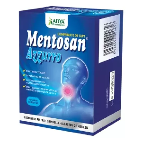 Mentosan Azzurro, 21 comprimate de supt