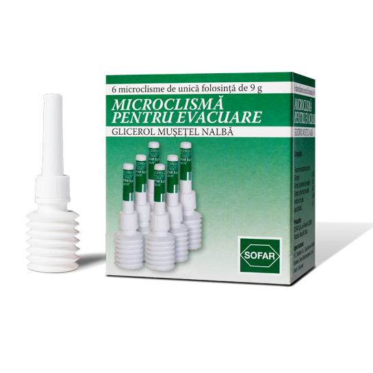 Microclismă adulti, 6 unidoze, 9g, Sofar