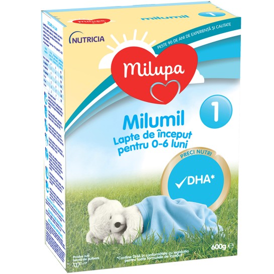Milupa Milumil 1, 600g, de la 0-6 luni