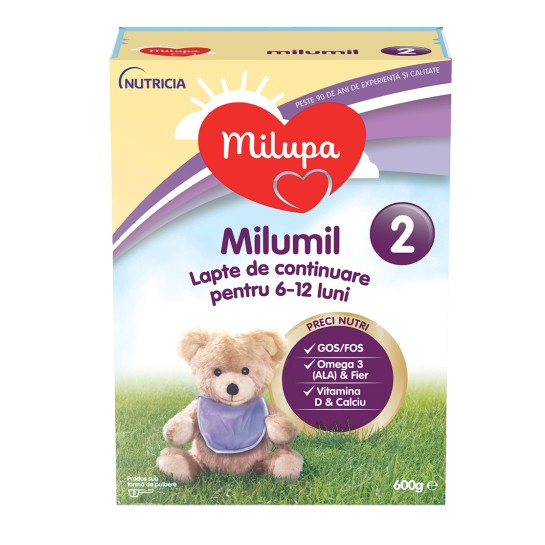 Milupa Milumil 2, 600g, de la 6-12 luni