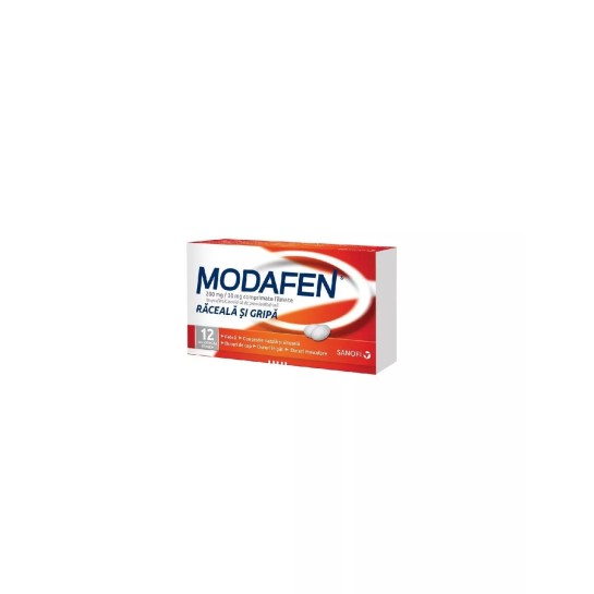 Modafen răceală si gripă, 200mg/30mg, 12 comprimate filmate, Sanofi