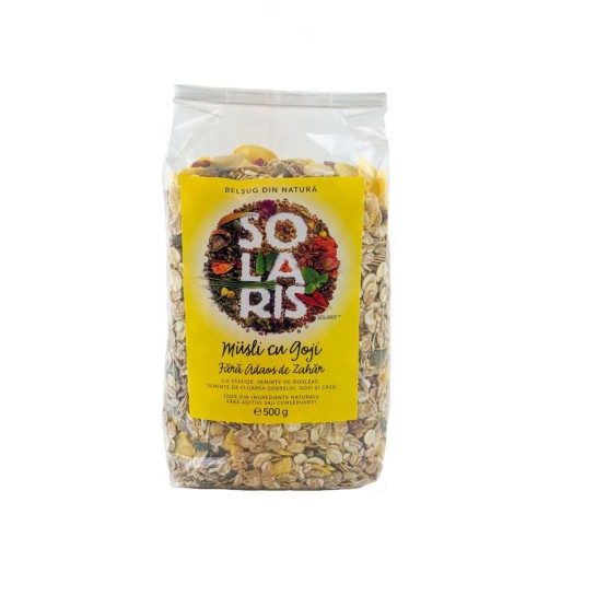Musli cu goji fără zahăr 500g Solaris