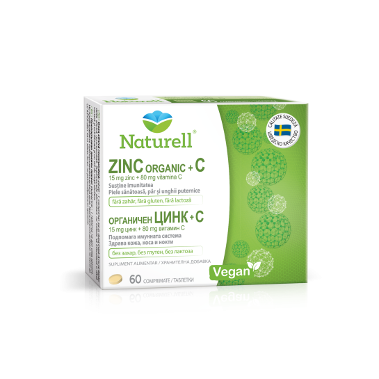 Naturell Zinc Organic+C, 60 comprimate