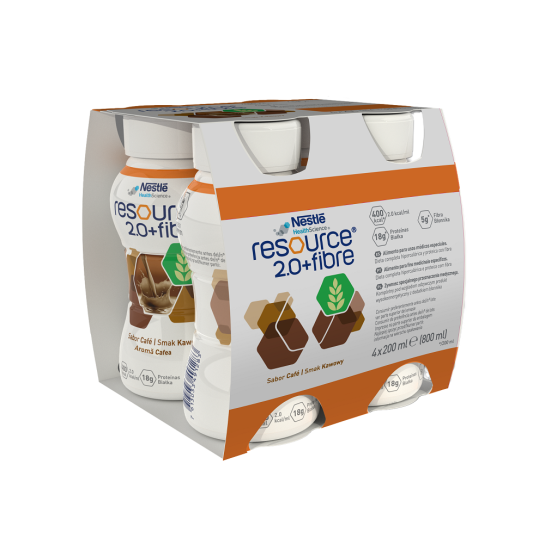 Nestle Resource 2.0+fibre cafea 4x200ml