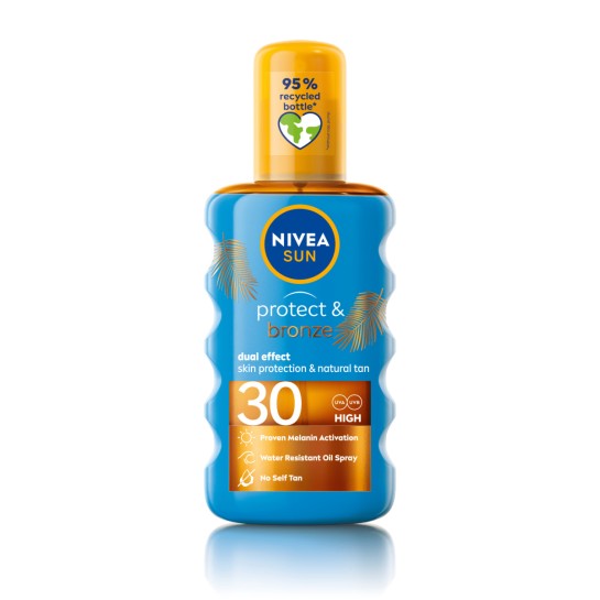 Nivea sun ulei spray protect & bronze SPF30, 200ml (86038)
