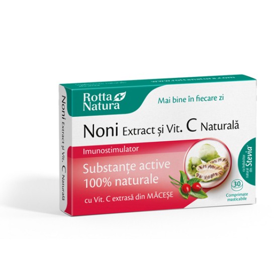 Noni extract + Vitamina C naturală, 30 capsule, Rotta Natura