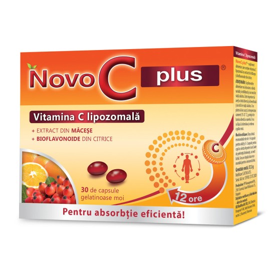 Novo C Plus, Vitamina C lipozomală, 30 capsule moi, ND Medhealth