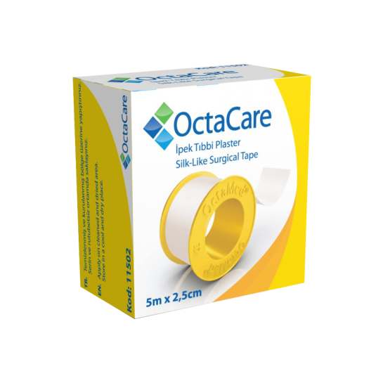 Octacare bandă adezivă mătase, 5m x 2.5cm