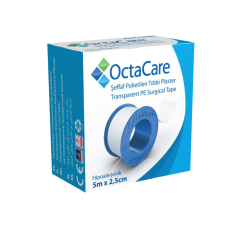 Octacare banda adeziva plastic, 5m x 2.5cm