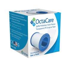 Octacare banda adeziva plastic, 5m x 5cm
