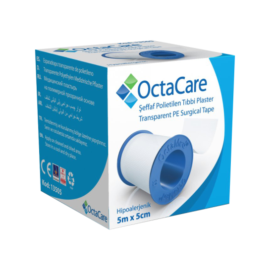 Octacare bandă adezivă plastic, 5m x 5cm