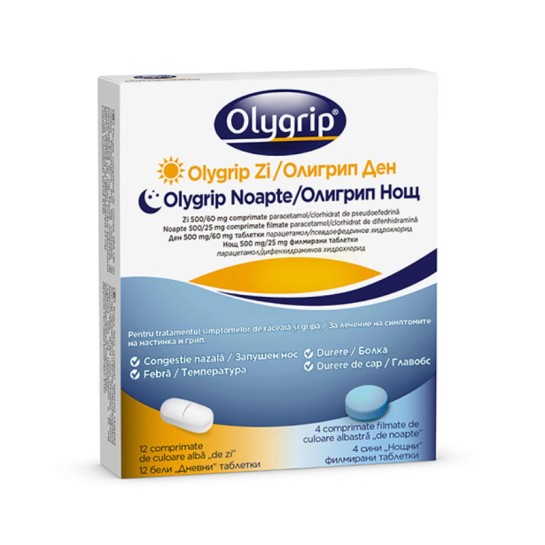Olygrip Zi 500/60mg si Olygrip Noapte 500/25mg, McNeil