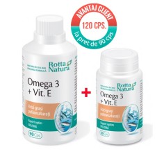 Omega 3 1000mg + Vitamina E, 90 capsule + 30 capsule, Rotta Natura