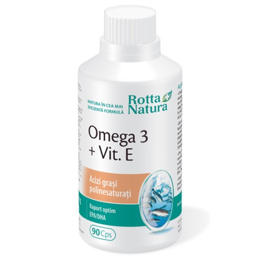 Omega 3 1000mg + Vitamina E, 90 capsule, Rotta Natura