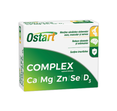 Ostart® Complex Ca + Mg + Zn + Se + D3, 30 comprimate