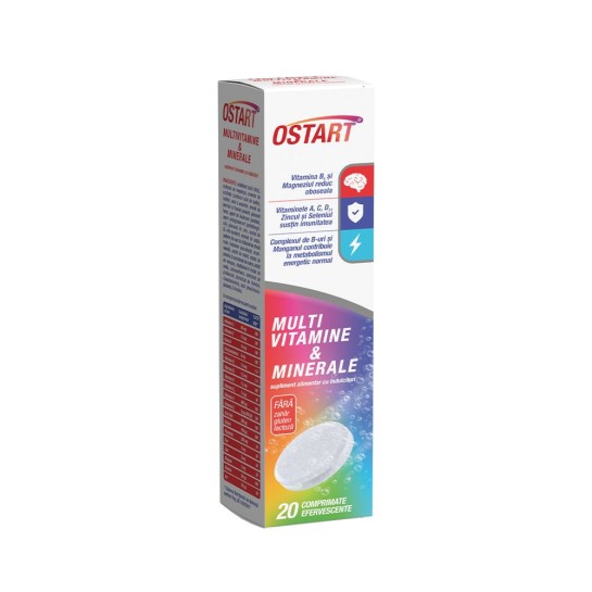Ostart Multivitamine & minerale, 20 comprimate efervescente, Fiterman Pharma