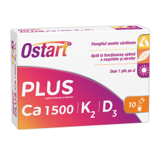 Ostart Plus Ca 1500 + K2 + D3, 10 plicuri, Fiterman