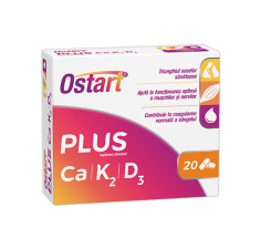 Ostart Plus Ca + K2 + D3, 20 comprimate, Fiterman