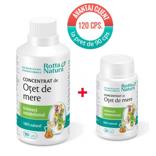 Otet de mere concentrat 90 capsule + 30 capsule, Rotta Natura