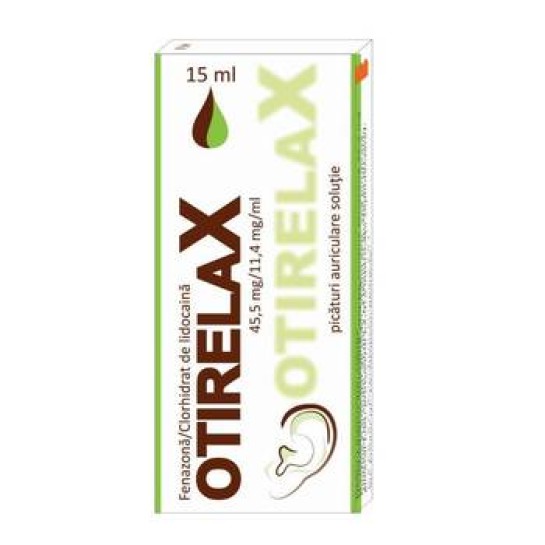 Otirelax 45,5mg/11,4mg/ml picături auriculare solutie, flacon 15ml, Rompharm