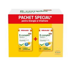 Pachet B complex + Vitamina C, aroma de fructe, 30+30 capsule, Walmark