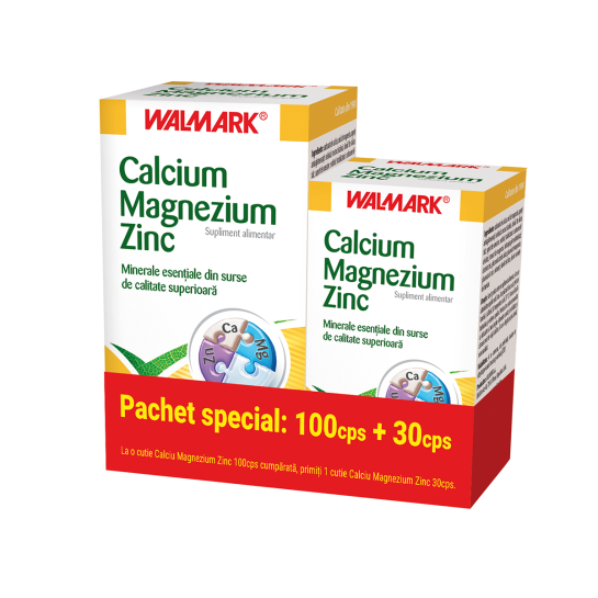 Calcium Magnezium Zinc, 100+30 tablete promo, Walmark