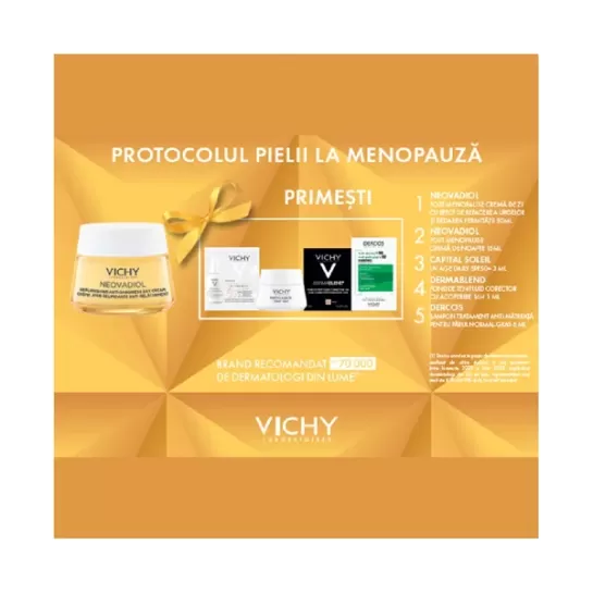 Pachet Promotional Vichy  Neovadiol crema menopauza crema zi cu efect de refacere si redare a fermitatii  50ml + crema neovadiol noapte 15ml + mostre