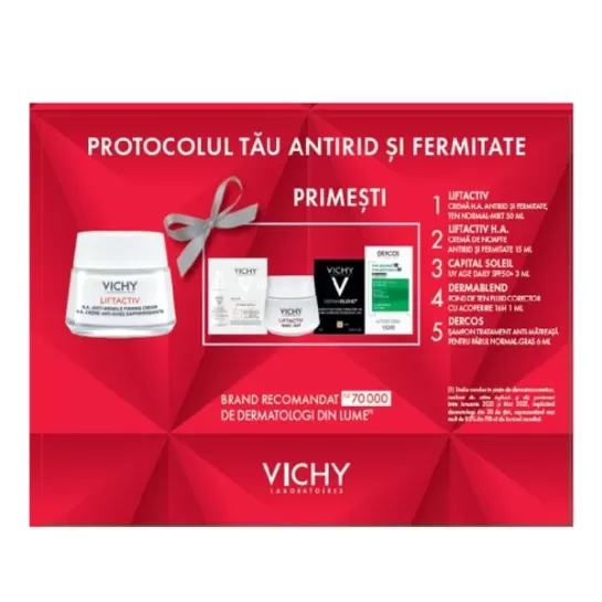 Pachet Promotional VICHY liftactiv supreme crema antirid ten uscat 50ml + crema de noapte 15ml
