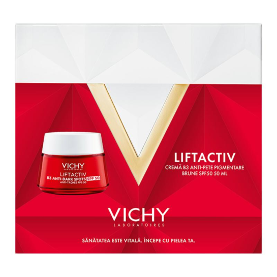 Pachet promotional Vichy Liftactiv collagen specialist crema de zi antirid 50ml + crema de noapte 15ml