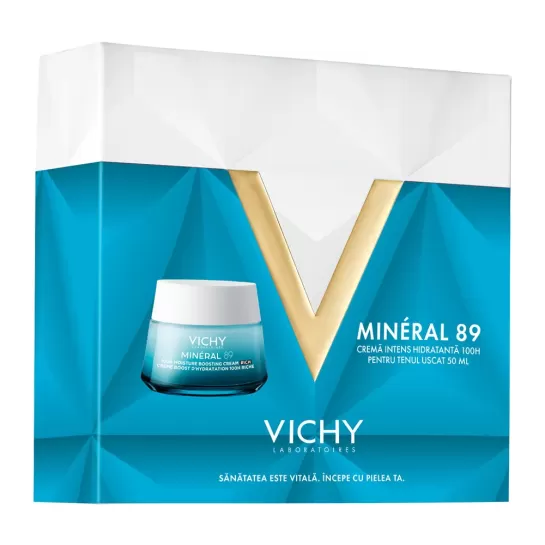 Pachet Promotional Vichy Mineral 89 crema hidratanta ten uscat 50ml + crema liftactiv ha noapte 15ml + mostre
