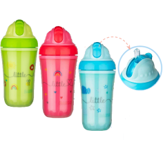 Pahar izotermic cu pai 250ml, 6luni+, diferite culori, Babynova