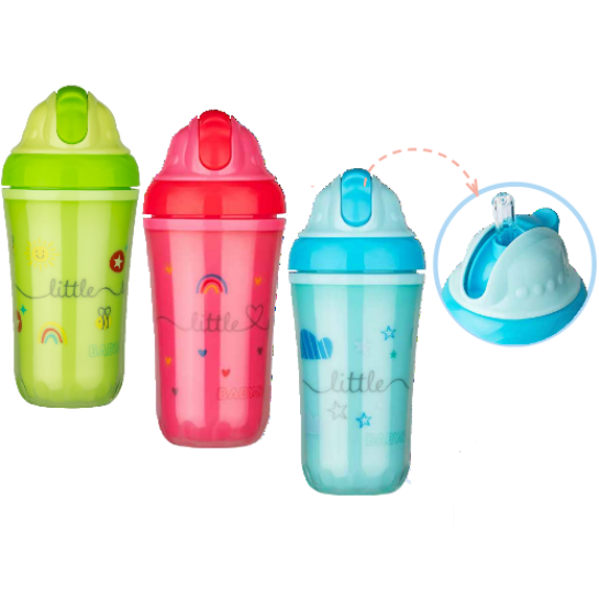 Pahar izotermic cu pai 250ml, 6luni+, diferite culori, Babynova