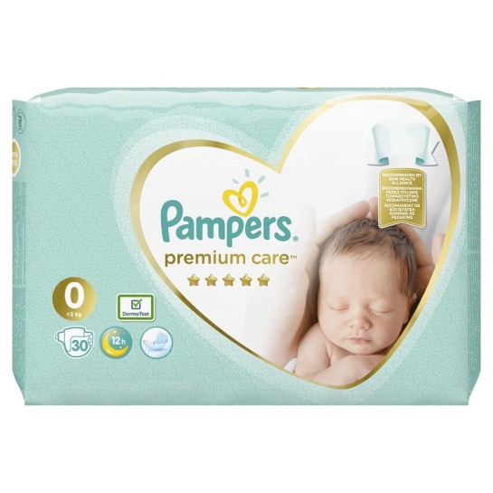 Pampers 0 premium care new baby 0-2.5kg, 30 bucăti