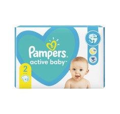 Pampers 2 active baby 4-8kg, 43 bucati