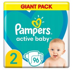 Pampers 2 active baby 4-8kg, 96 bucati